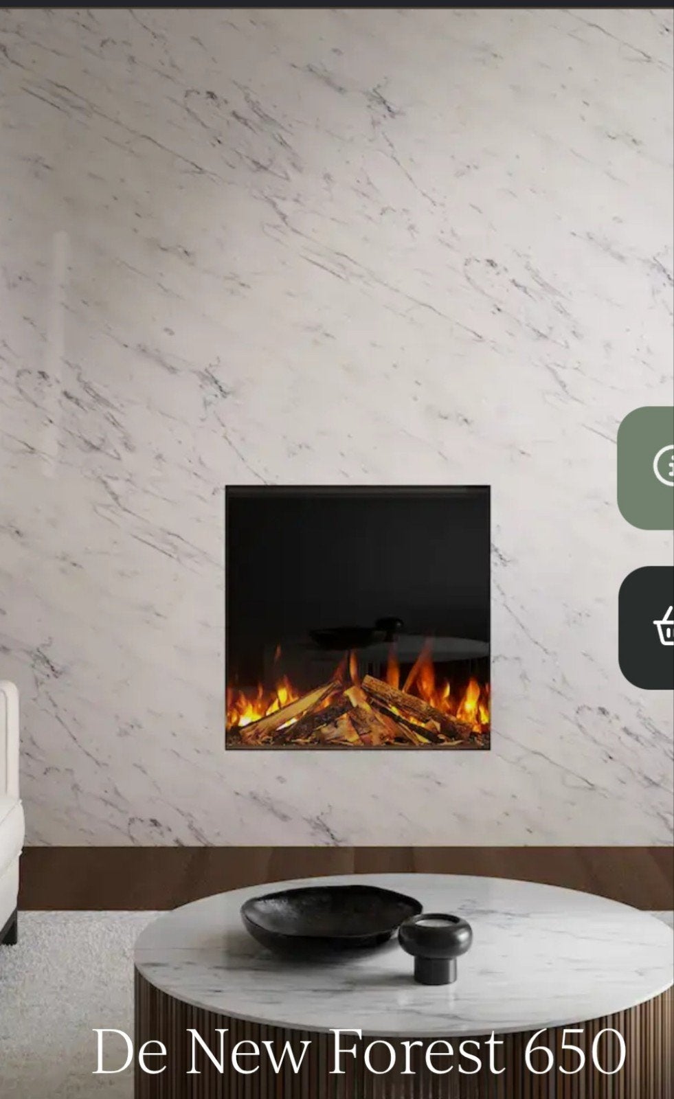 British Fires Square, showroom model, Ophalen, Zo goed als nieuw, Inbouwhaard, Elektrische haard