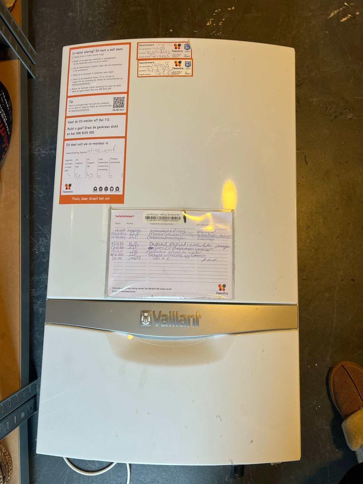 Vaillant CV-ketel uit 2016 met expansievat, Ophalen, Gebruikt, Cv-ketel of Combi-ketel, Hoog rendement (Hr)