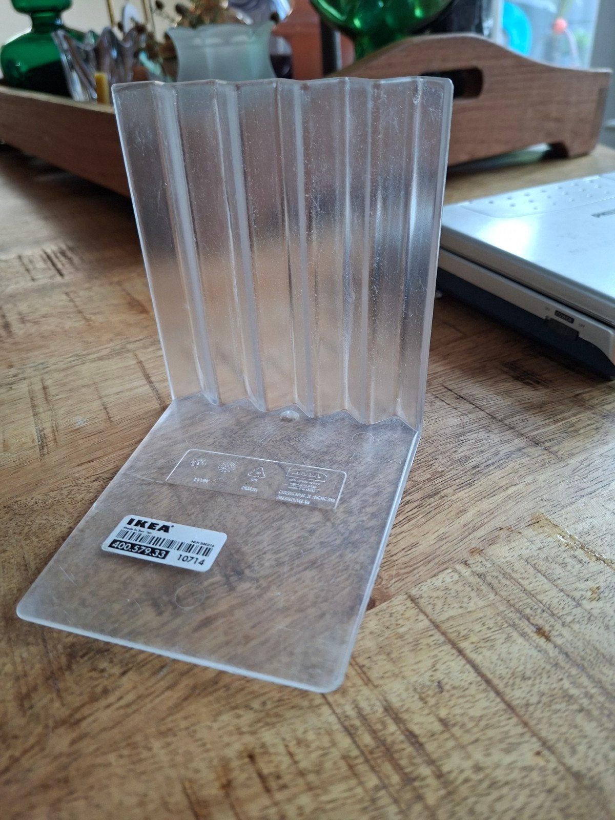 IKEA Vintage Bokis Bookends Zig Zag Clear Plastic Desi, Ophalen of Verzenden, Gebruikt