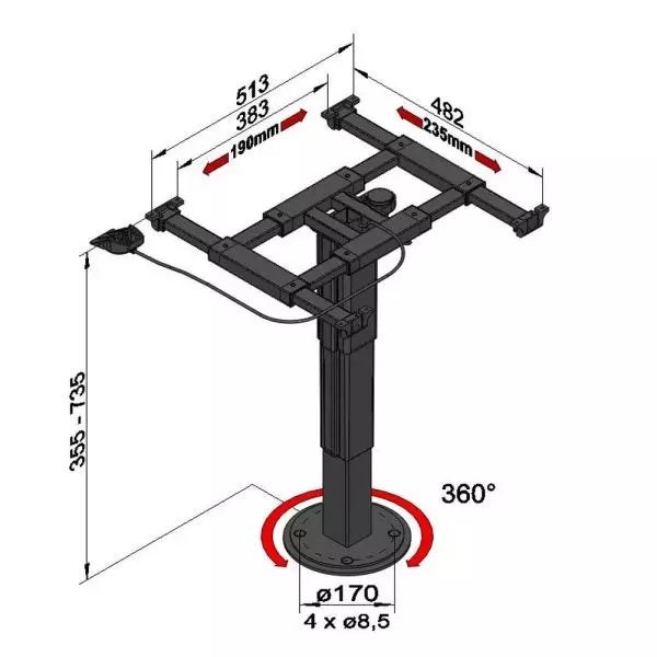 Ilse Tafelpoot Liftvoet Schuifblad, Buurserstraat 15 A, 7481 EG,Haaksbergen, Ophalen of Verzenden, Info@123CamperOnderdelen.nl