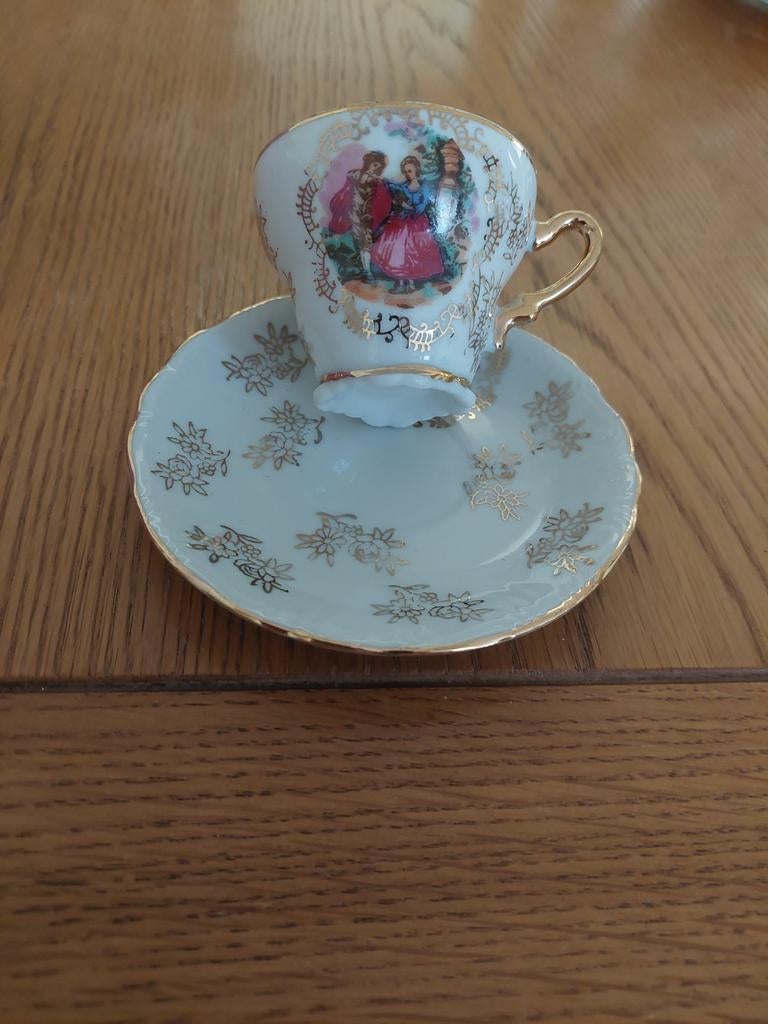 Vintage Fragonard Kop & Schotel - Lusterware - Jaren '50-'80, Antiek en Kunst, Antiek | Servies los, Ophalen of Verzenden