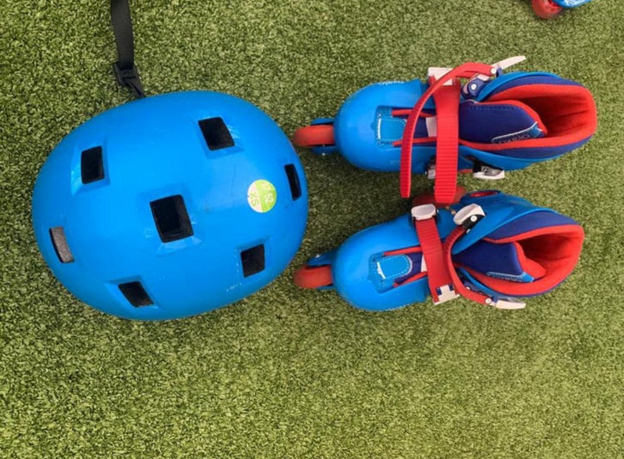 OXELO Kinderskates Play3 blauw/ 26-28, Ophalen of Verzenden, Zo goed als nieuw