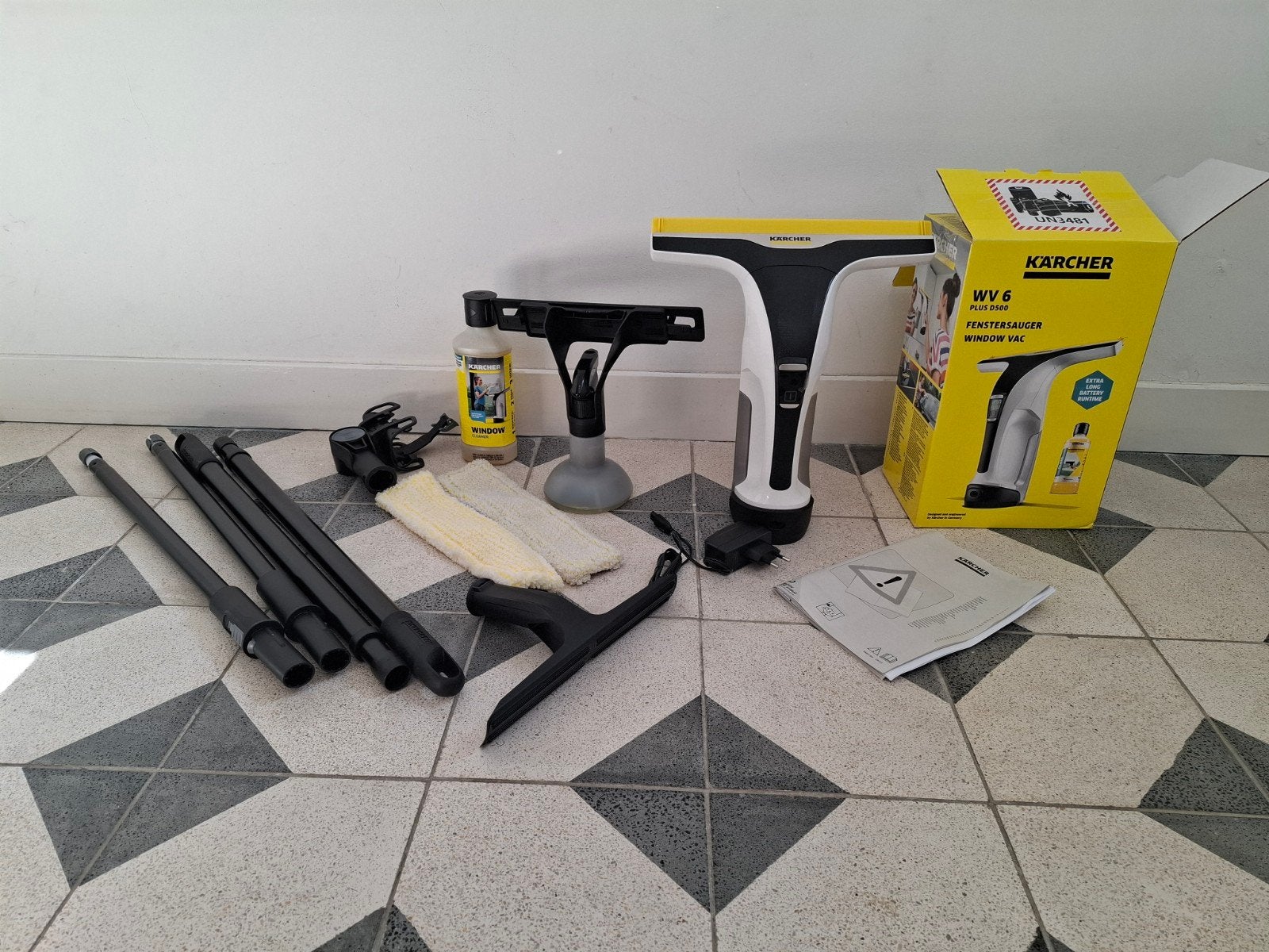 Kärcher Window Vac WV 6 met verlengsteel set - Zo goed als n, Huis en Inrichting, Schoonmaakartikelen, Ophalen, Raamwisser of Trekker