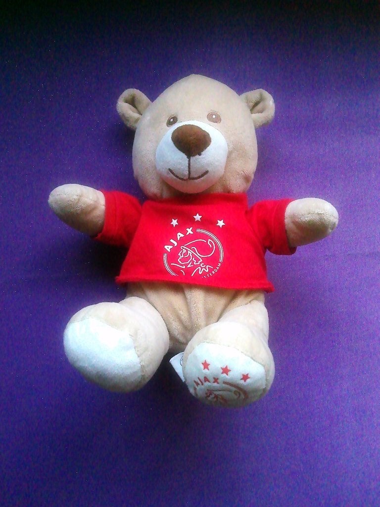 MASCOTTE AJAX Knuffel BEER TEDDY BEAR. 30 CM **Nieuw**, Beer, Nieuw, Ophalen of Verzenden, Met label