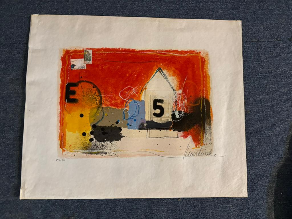 Theo Koster - Collage 5 - Gesigneerde zeefdruk 418/500, Ophalen of Verzenden
