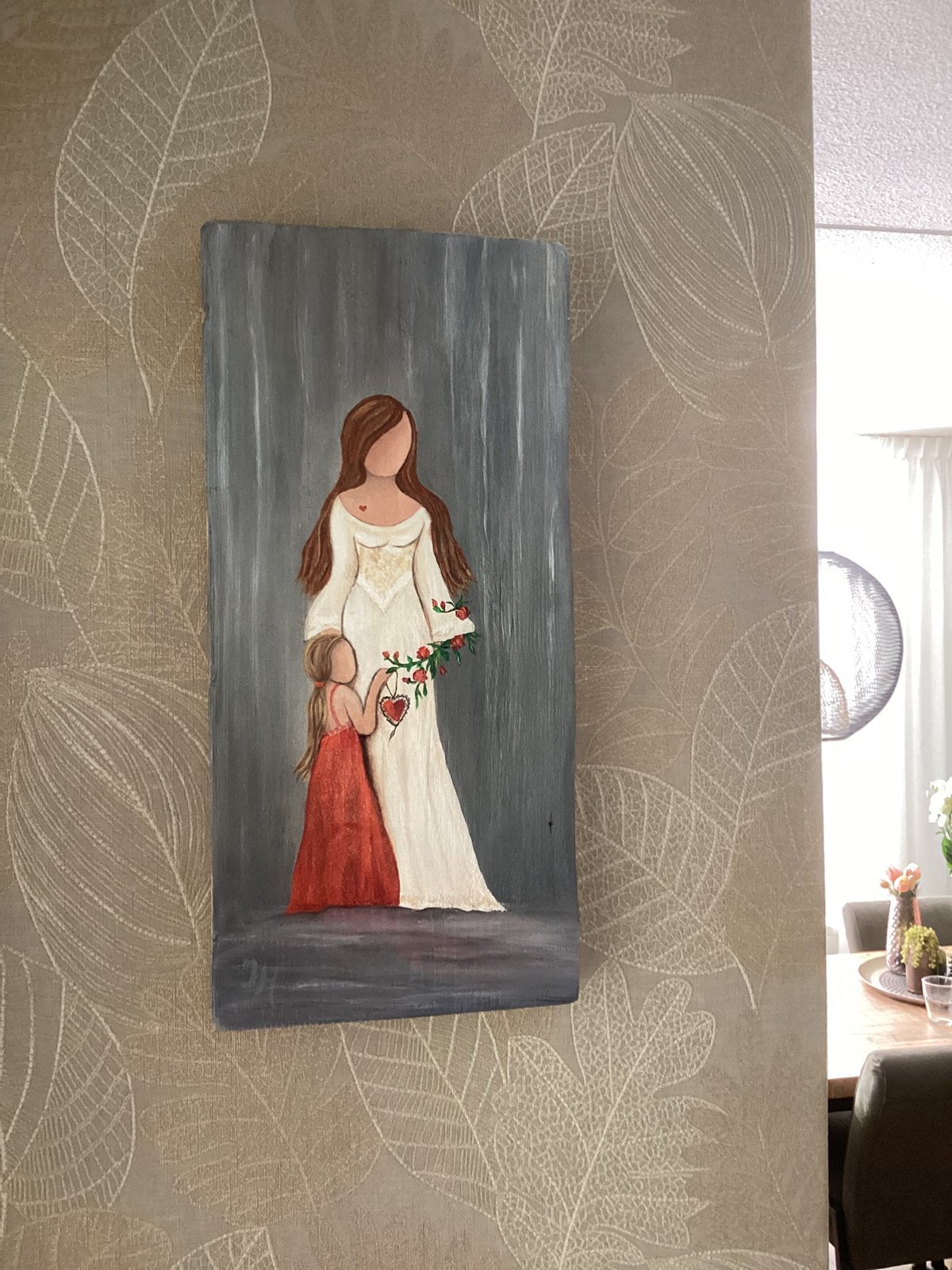 Schilderij gemaakt op stijgerhout, handgeschildert en gelakt, Ophalen of Verzenden, Nieuw