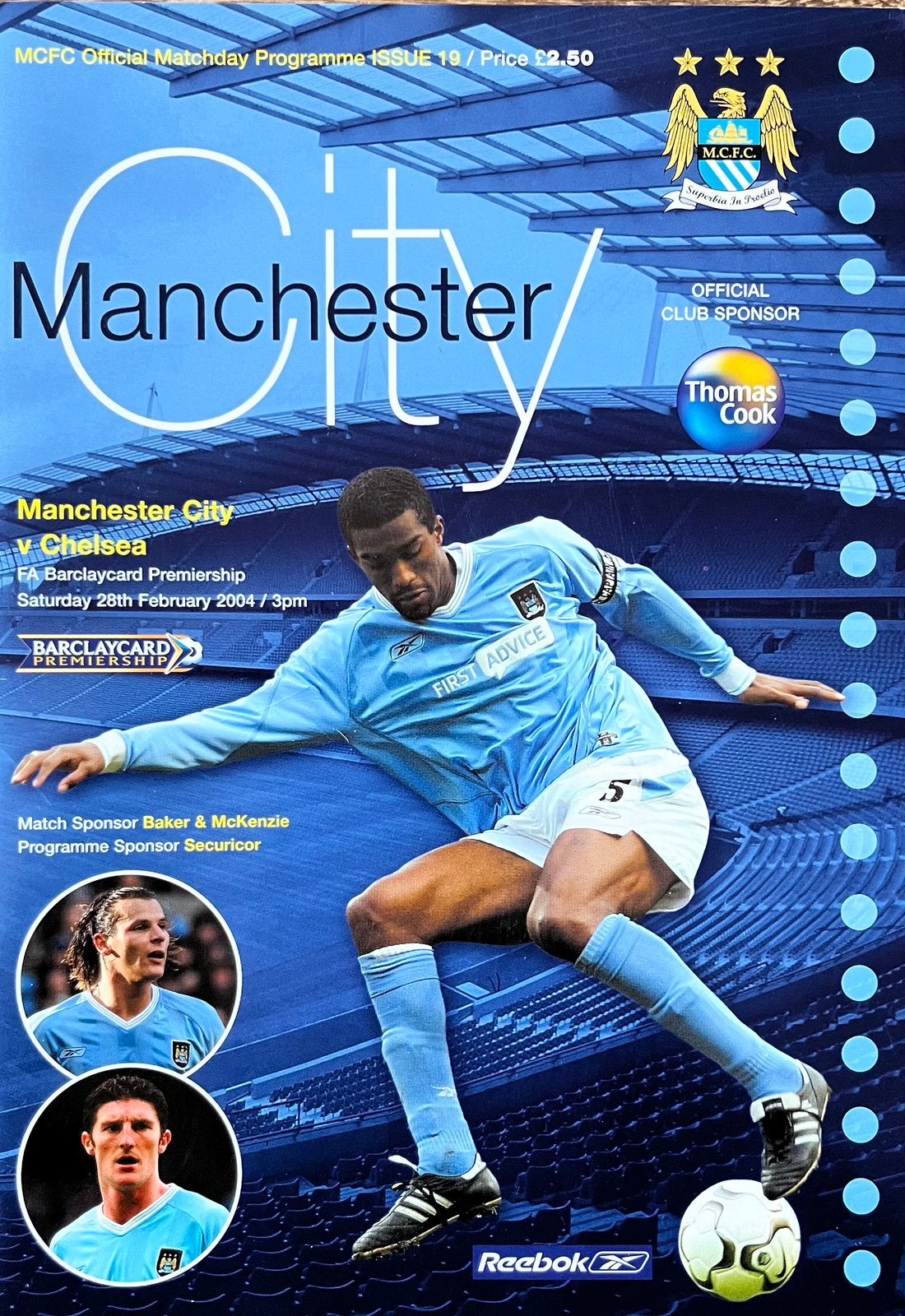 Programmaboek Manchester City – Chelsea 28-2-2004, Ophalen of Verzenden