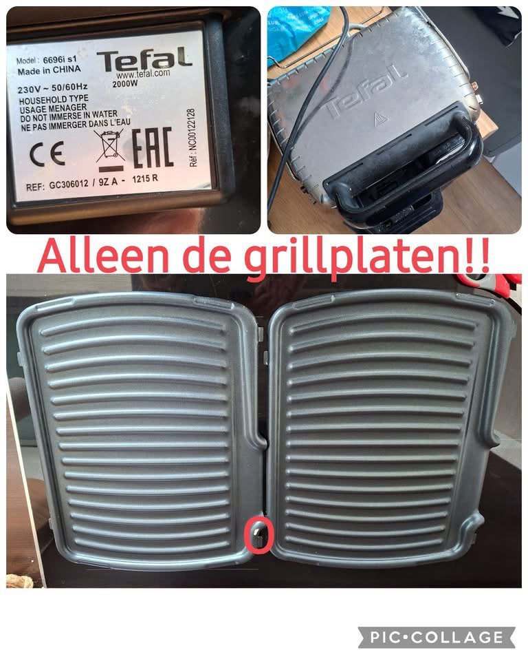 Grillplaten  voor Tefal  grill/tosti-ijzer., Ophalen of Verzenden, Zo goed als nieuw