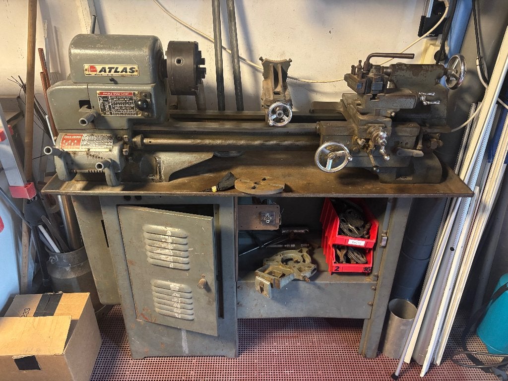 Draaibank Atlas 12 inch, Doe-het-zelf en Verbouw, Ophalen, Gebruikt, Metaaldraaibank, 500 tot 1000 mm