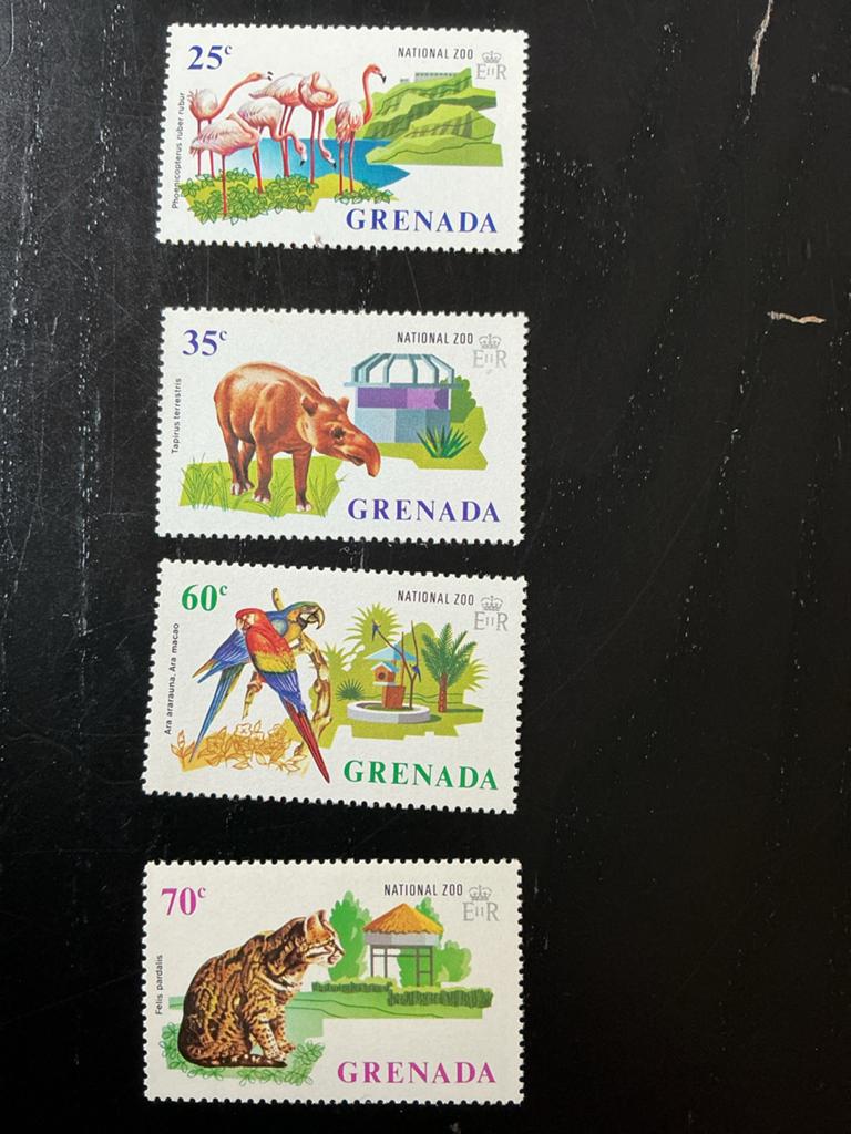 Grenada postzegels - National Zoo dieren (4 stuks), Ophalen of Verzenden, Postfris, Dier of Natuur