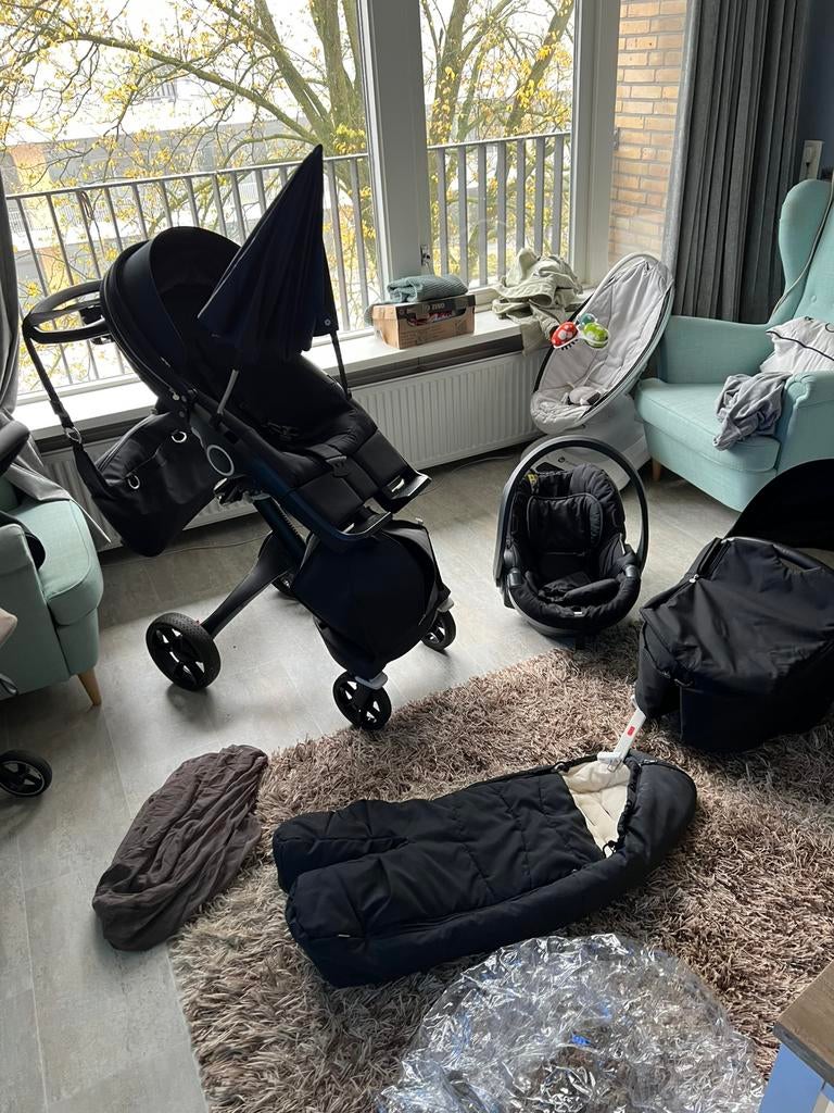 Overcomplete Stokke Xplory X zwart, Ophalen, Zo goed als nieuw, Combiwagen, Luchtbanden