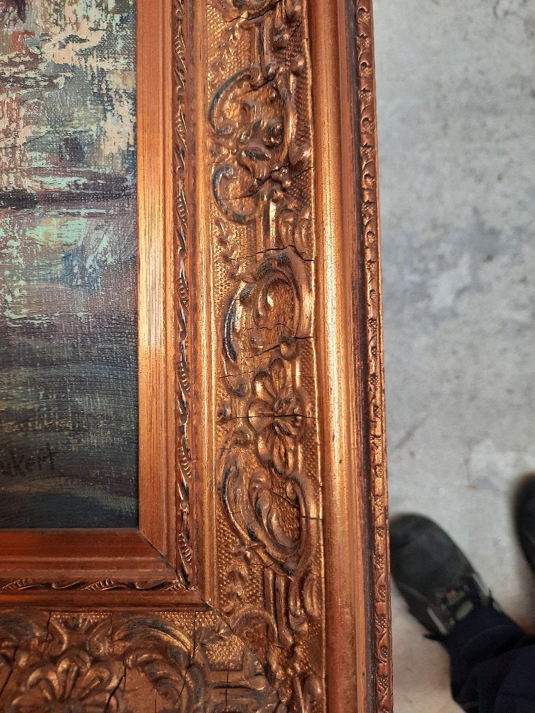 Schilderij Ton Beukert venetie, Antiek en Kunst, Overige stijlen, Doek, Ophalen of Verzenden, Olieverf