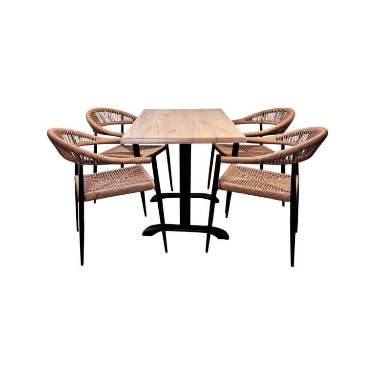 Horeca terras set praag terrasstoelen terrastafel eien  973, Gebruikt, Rond, Ophalen of Verzenden, 75 cm of meer
