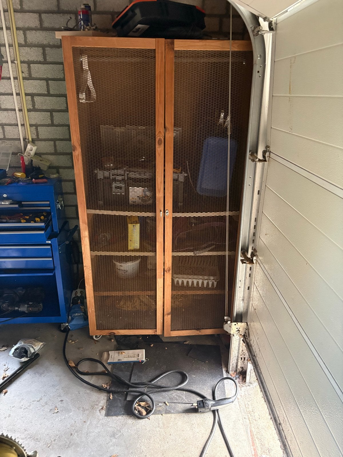 Houten kast met gaasdeuren, Ophalen, Gebruikt