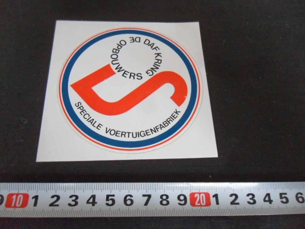 sticker EHV  DAF kring De opbouwers speciale voertuigenfabr*, Ophalen, Zo goed als nieuw, Sticker