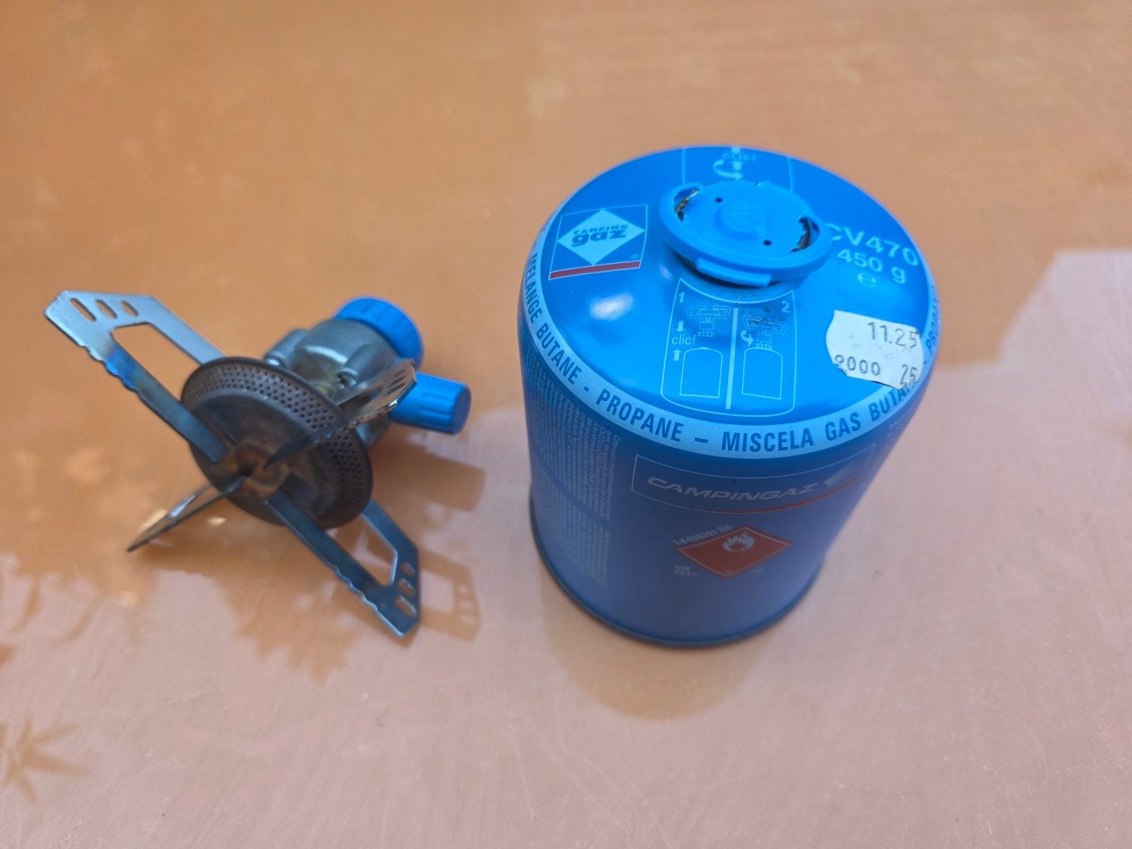Campingaz gasfles met gaspitje, Ophalen