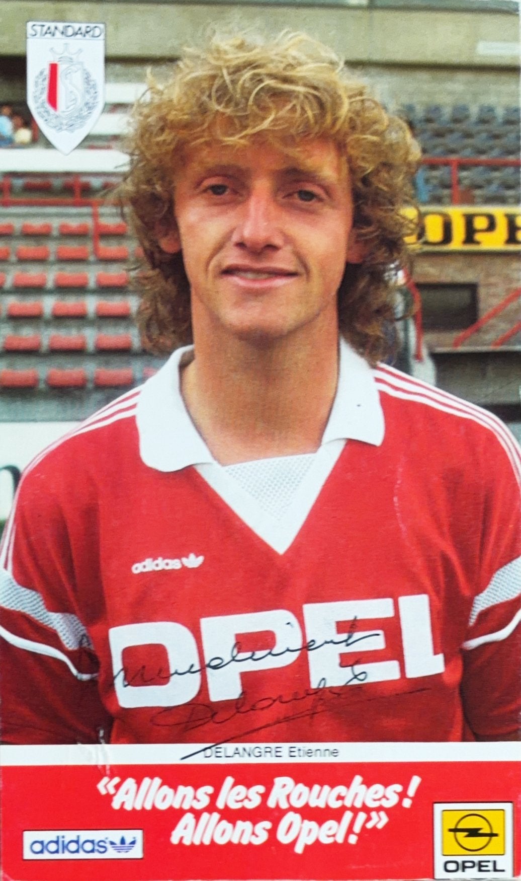 Spelerskaart Etienne Delangre - Standard Luik - 1987/1988, Ophalen of Verzenden, Gebruikt, Feyenoord, Spelerskaart