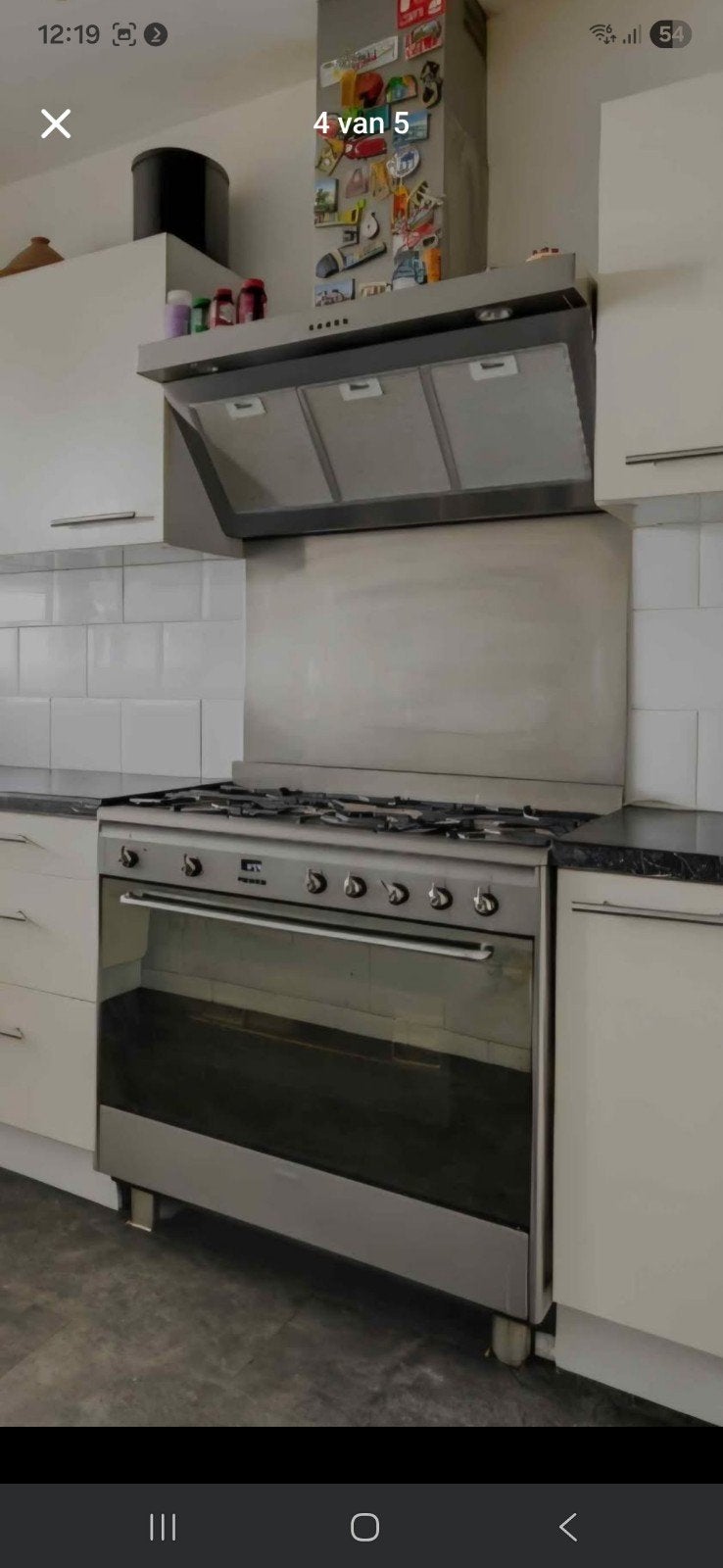 Smeg 90 cm gasfornuis met elektrische oven, Ophalen of Verzenden, Gebruikt