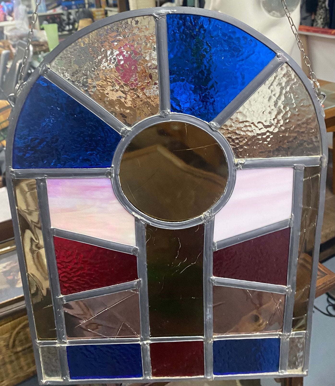 Glas-in-Lood Raamhanger (Boogmodel) -Volledig Intact!, Ophalen, Zo goed als nieuw, Minder dan 80 cm