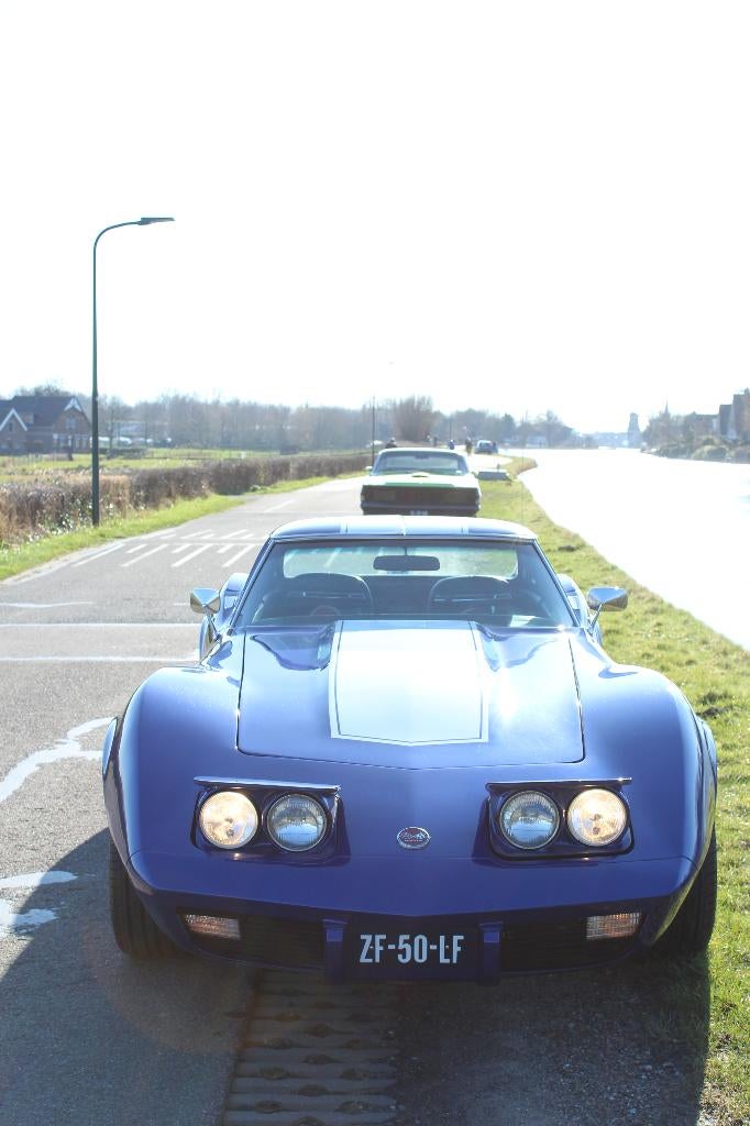 Corvette C3  1974 met nieuwe 383 motor, Auto's, Blauw, 300 pk, Particulier, Zwart