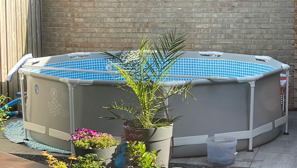 Intex 3,1m zwembad + pomp + chloorsysteem obv zout, Tuin en Terras, Ophalen, Minder dan 80 cm, Rond, 300 cm of meer