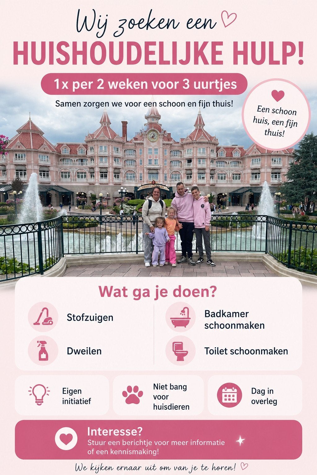Huishoudelijke hulp gezocht