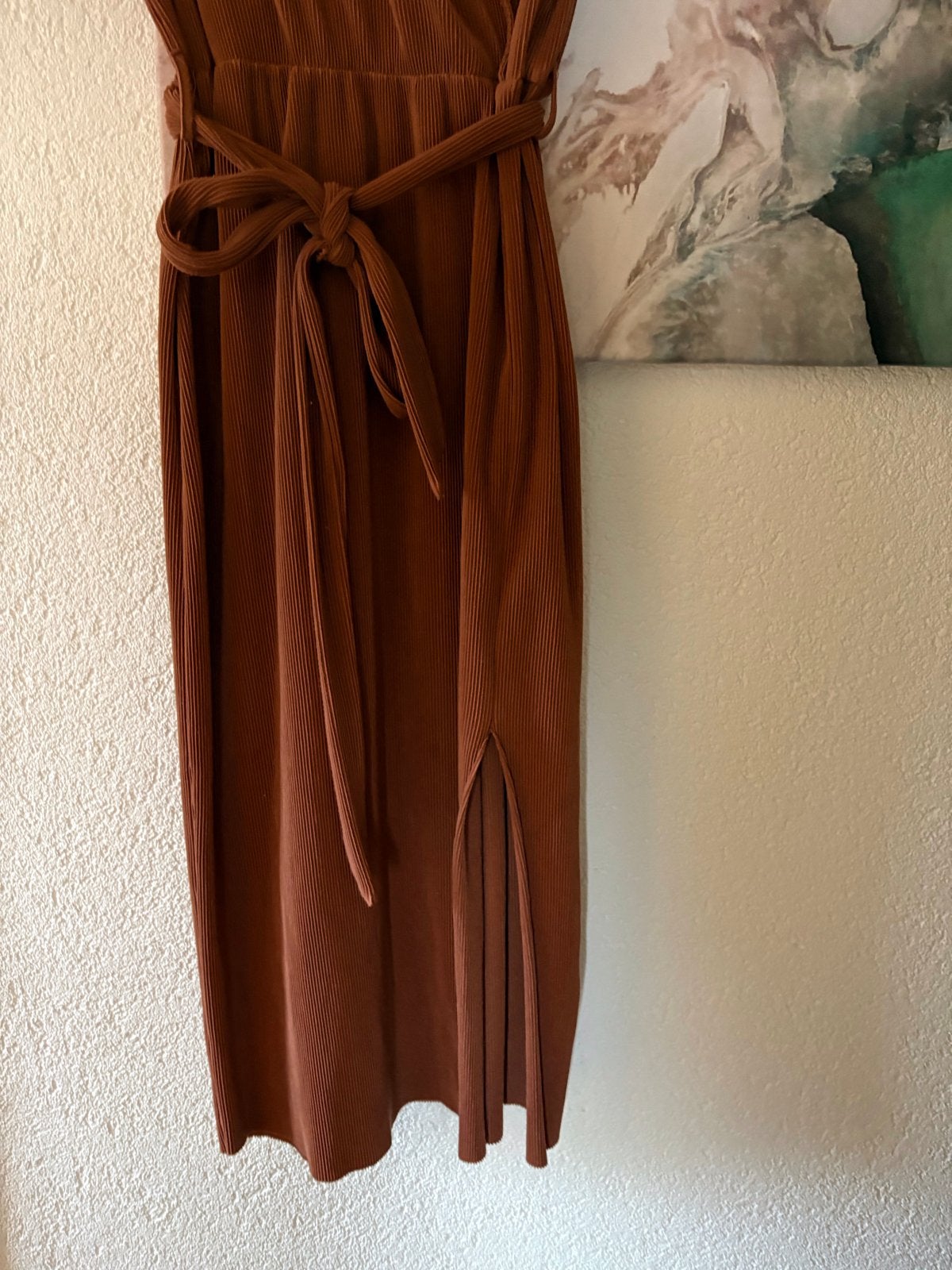 Prachtige bruine jurk Cotton Club L 40 feestelijk zomeravond, Kleding | Dames, Bruin, Verzenden, Maat 42/44 (L), Zo goed als nieuw