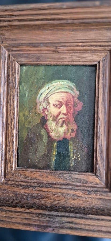 2 kleine paneeltjes in 1 koop 12x9 cm  met lijst 23 x 20 cm, Antiek en Kunst, Kunst | Schilderijen | Klassiek, Ophalen of Verzenden