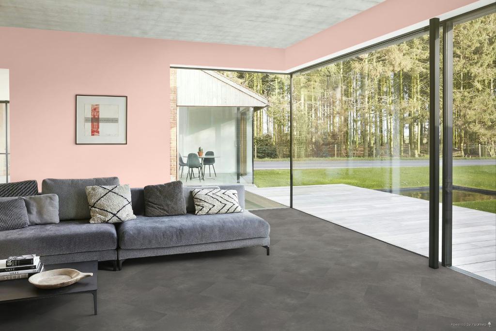 60m2 Groote Plak Pvc tegel Vulcano grey 91cm X 60cm = €930, Huis en Inrichting, Stoffering | Vloerbedekking, Nieuw, Groote Plak Pvc vloer beton grijs - Dry back
