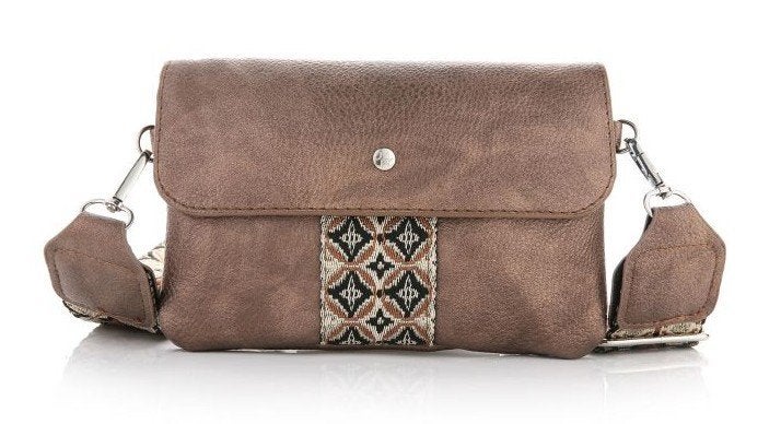 Nieuw tas handtas suede look bruin pu leer IBIZA BOHO stijl, Ophalen of Verzenden, Nieuw, Bruin, Leer