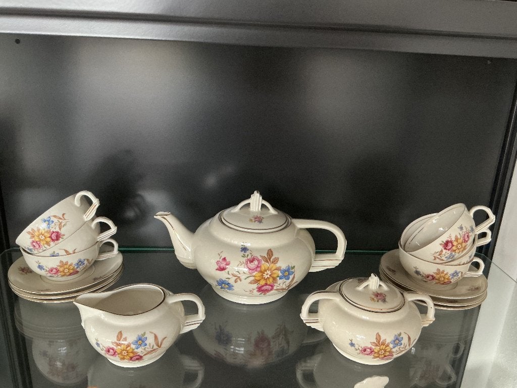 Vintage romantisch gebloemd thee servies, Ophalen