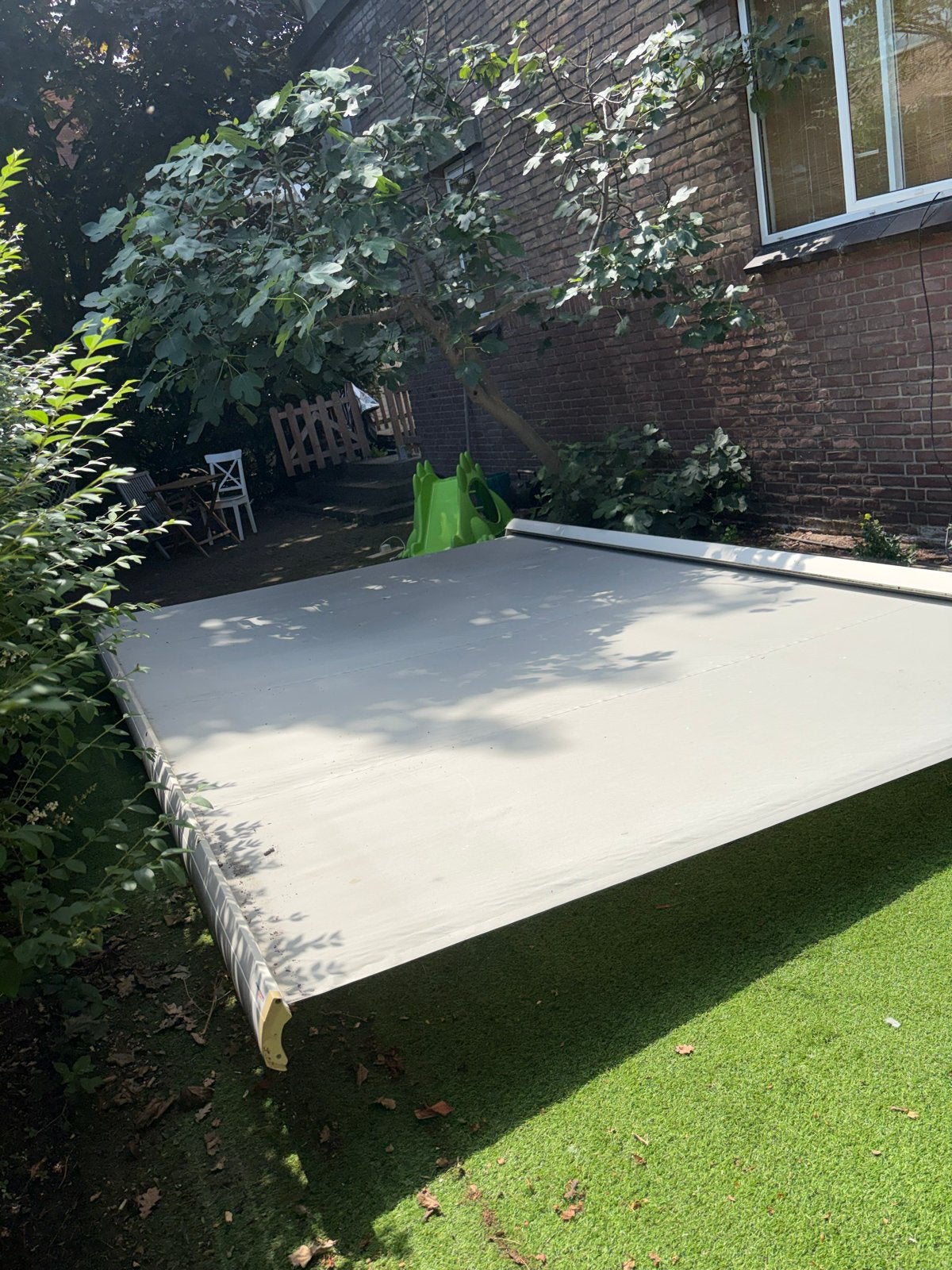 Zonneschermen 446x290cm & 496x290cm elektrisch, doek goed, Ophalen, Gebruikt, 450 cm of meer, Elektrisch