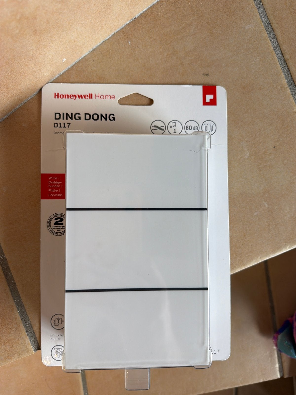 Honeywell Home D117 Bedrade Deurbel Gong, Ophalen, Nieuw, Bedraad