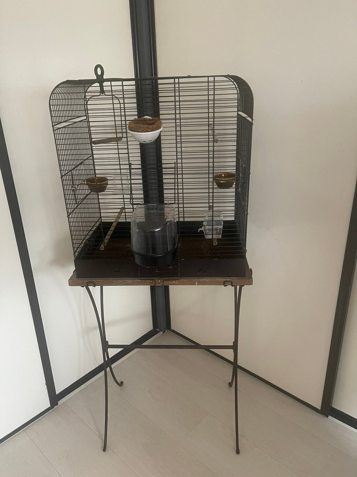 Zolux Madeleine vogelkooi met standaard en toebehoren, Ophalen, Zo goed als nieuw, Metaal, Vogelkooi