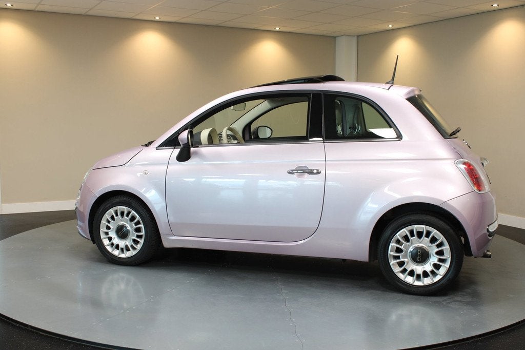 Fiat 500 0.9 TwinAir Turbo Lounge *Automaat* Roze! Pano/Schu, Auto's, Gebruikt, Overige kleuren, Origineel Nederlands, Bedrijf