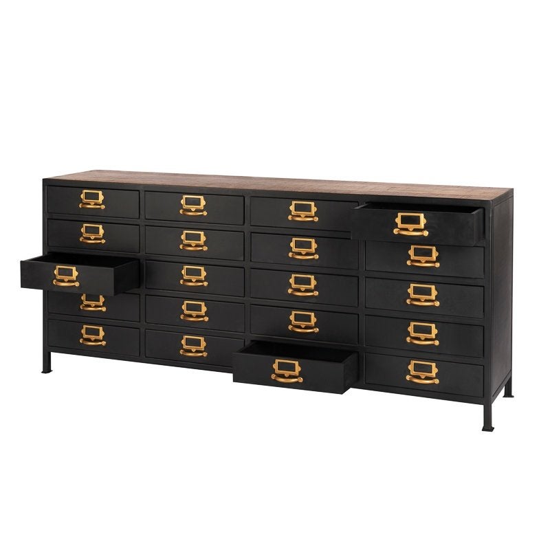IJzeren Industriële Dressoir Kast Metalen Ladekast TV kast, Overige houtsoorten, Info@dehanzeherten.nl, De Hanze Herten BV, 5 laden of meer