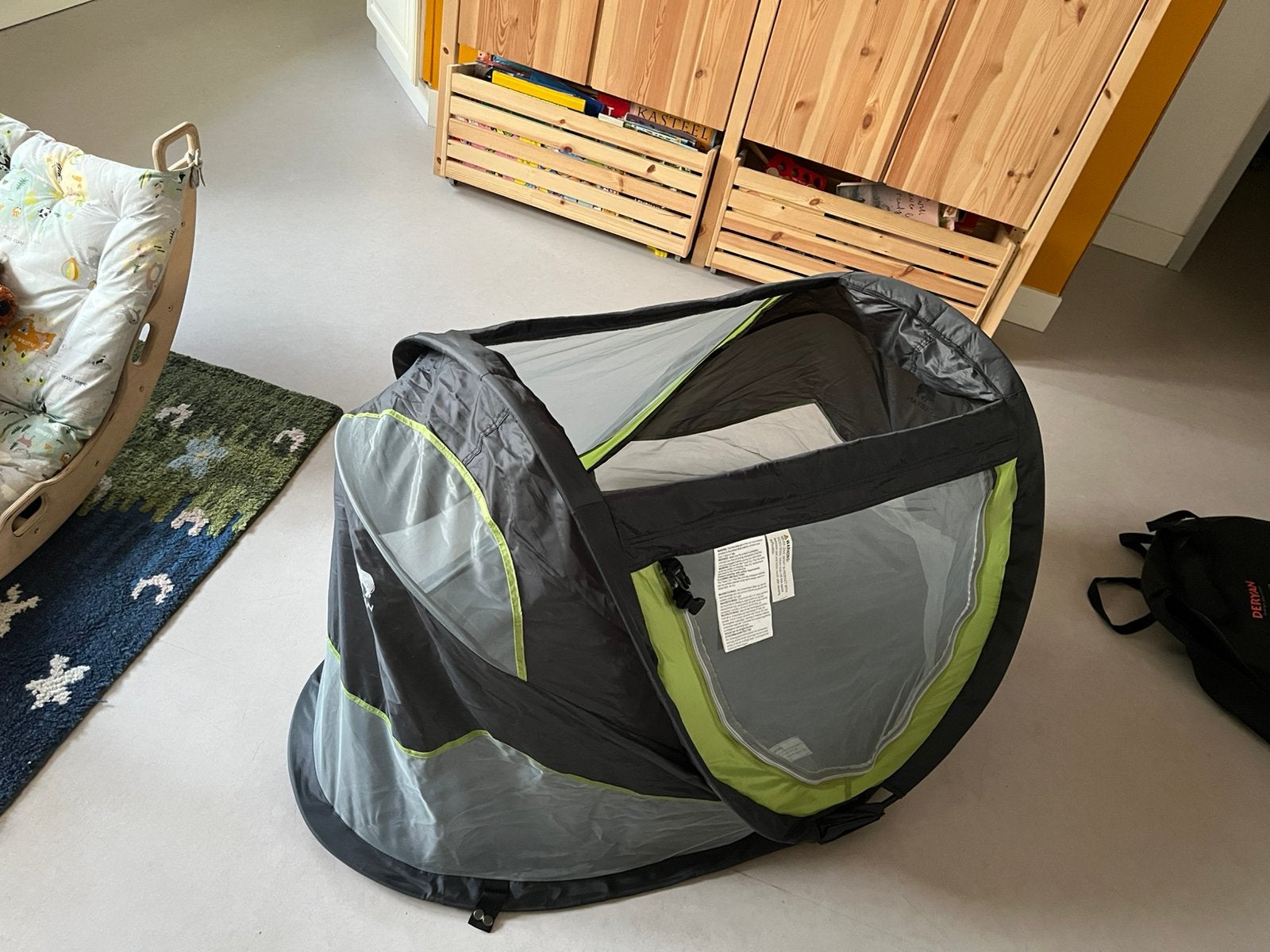 Deryan peuterbox, Ophalen, Gebruikt, Reisbedje