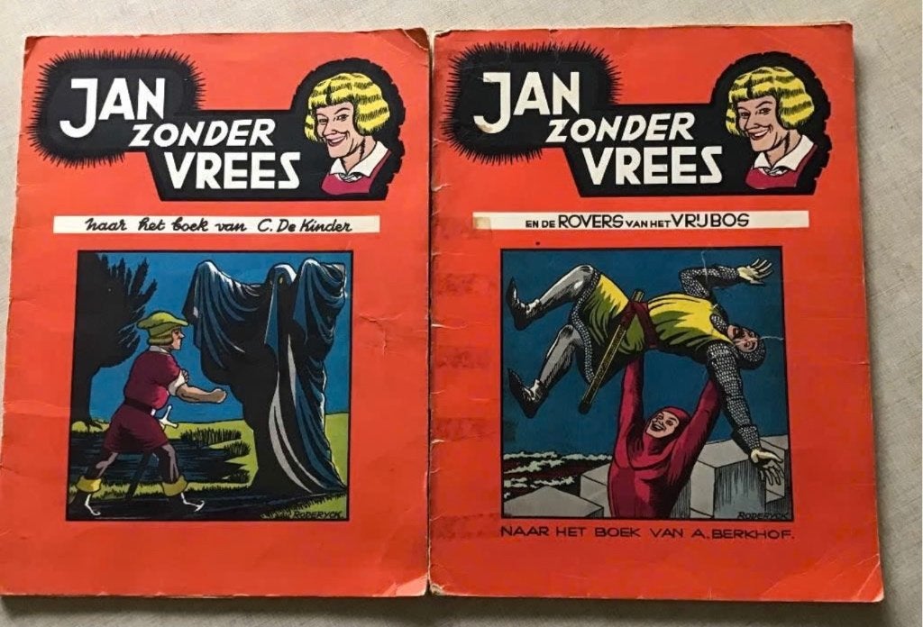 4 delen Jan zonder vrees, Meerdere stripboeken, Ophalen of Verzenden, Gelezen