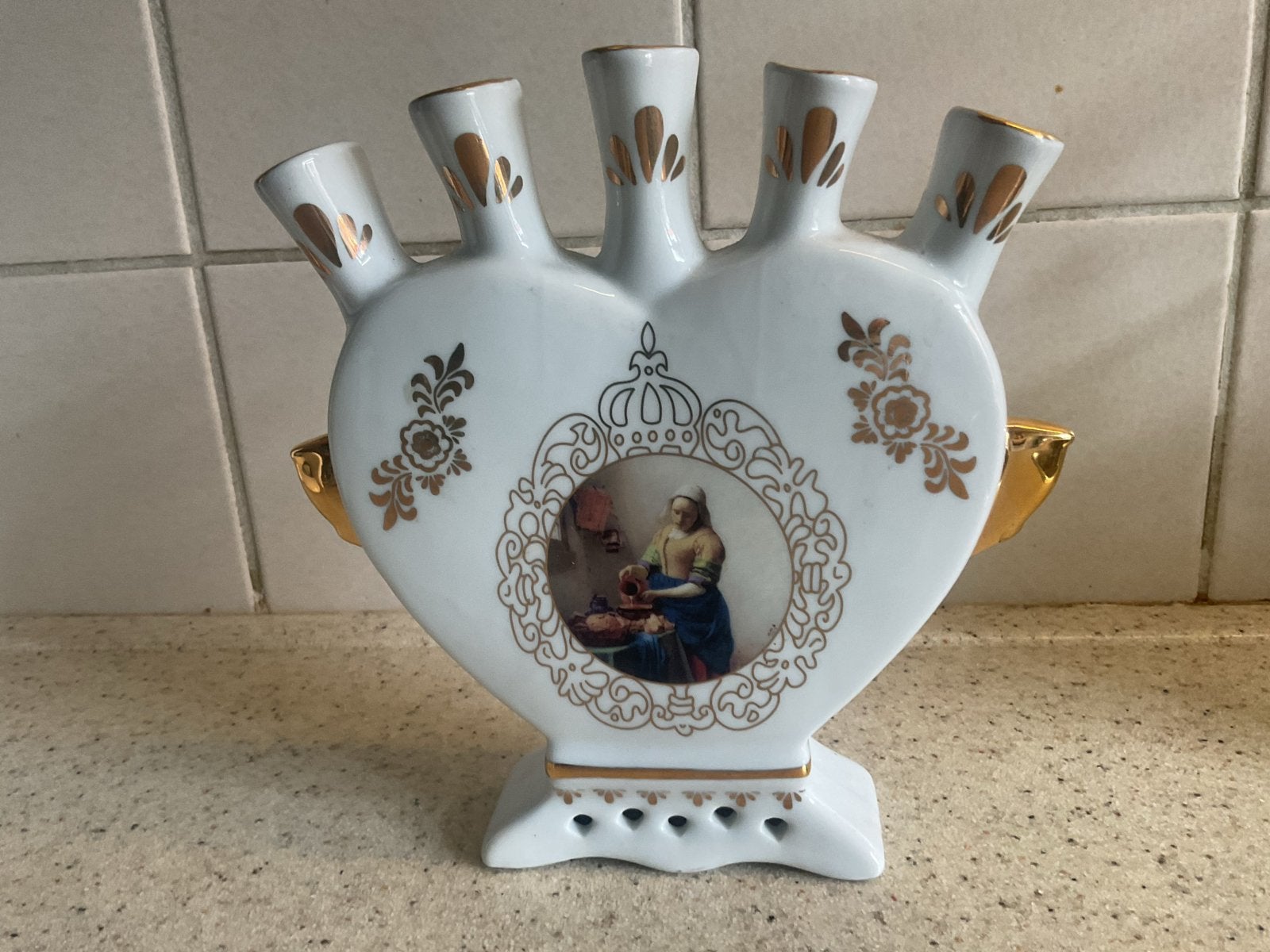 Delfts Tulpenvaas met Vermeer-afbeelding, Ophalen of Verzenden