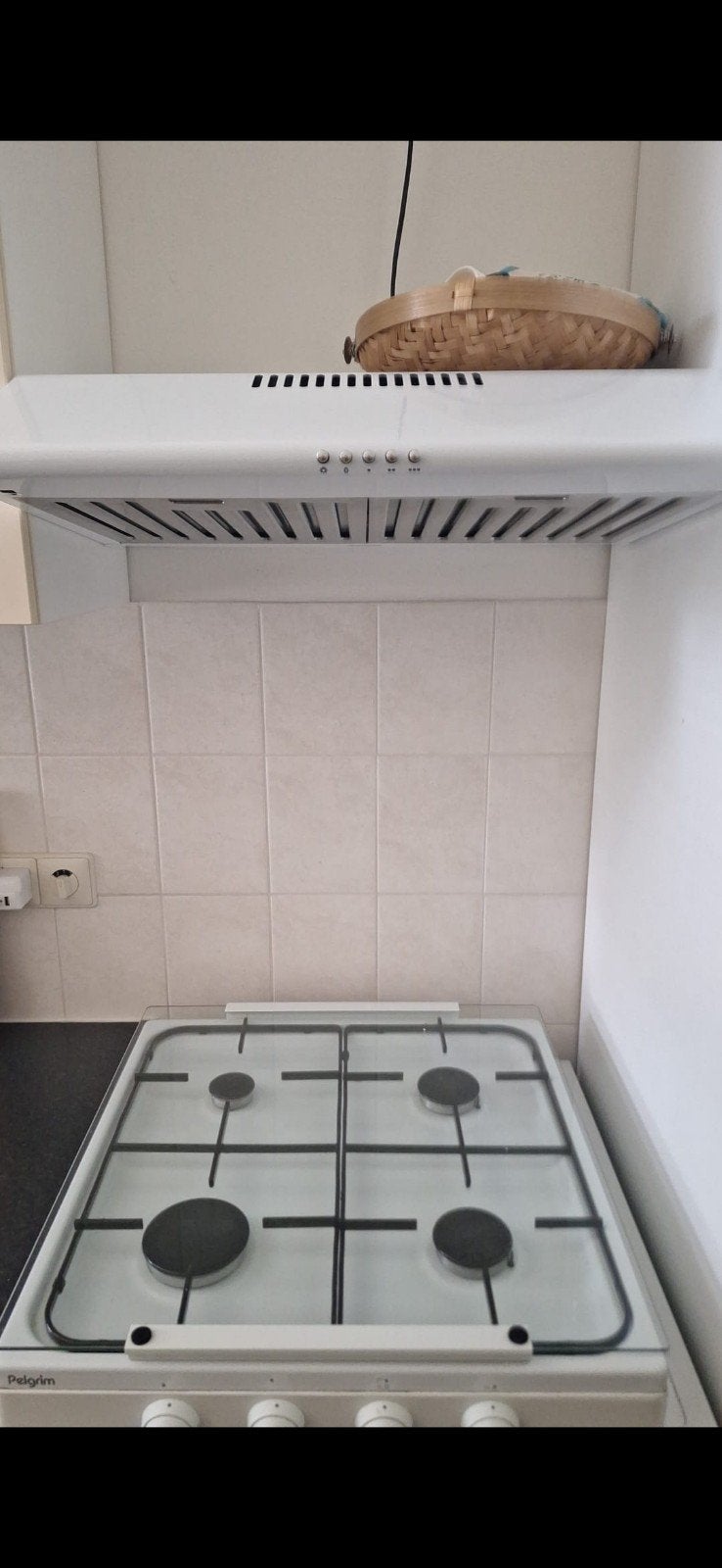 Pelgrim gasfornuis met 4 kookzones en afzuigkap, Witgoed en Apparatuur, Gebruikt, 60 cm of meer, Gas, Vrijstaand
