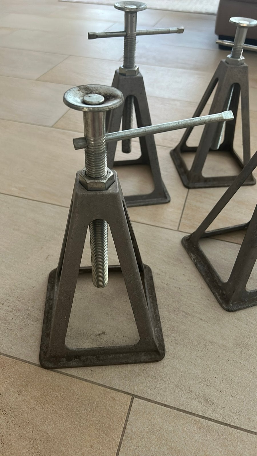 4x steunbok steunpoot caravan aluminium, Ophalen, Zo goed als nieuw