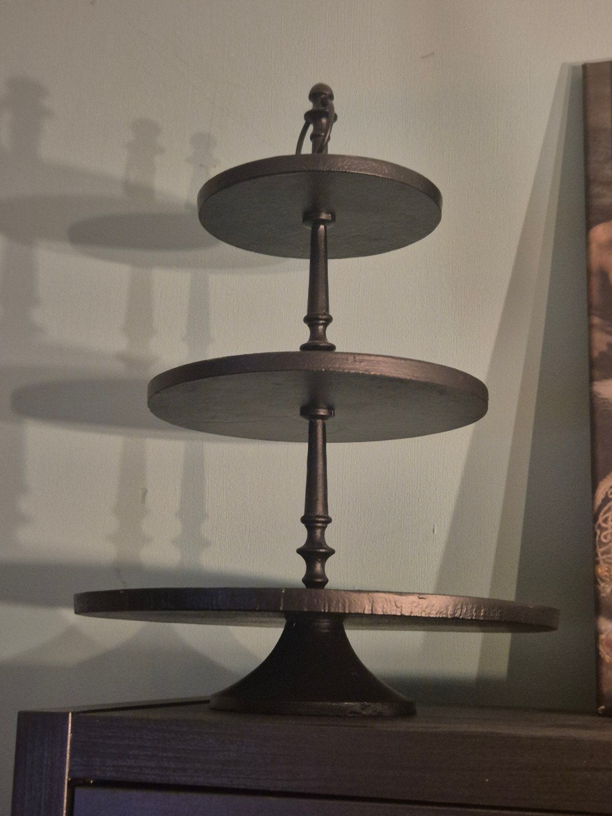 Zware Zwarte Etagère - 65 cm Hoog, Huis en Inrichting, Woonaccessoires | Etagères, Ophalen of Verzenden, Gebruikt, Etagère, Metaal