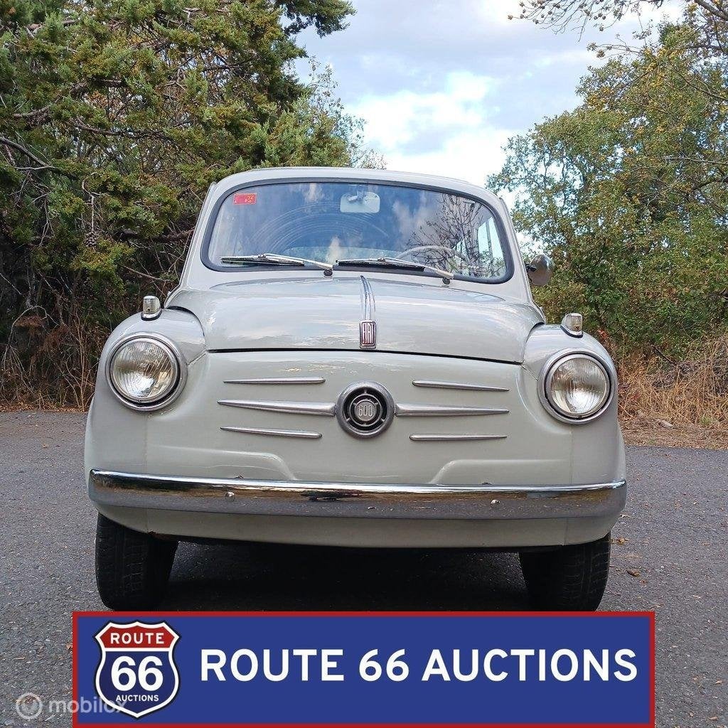 Fiat 600 | 1955 | Route 66 Auctions, Auto's, Overige carrosserieën, Zwart, Bedrijf, Handgeschakeld