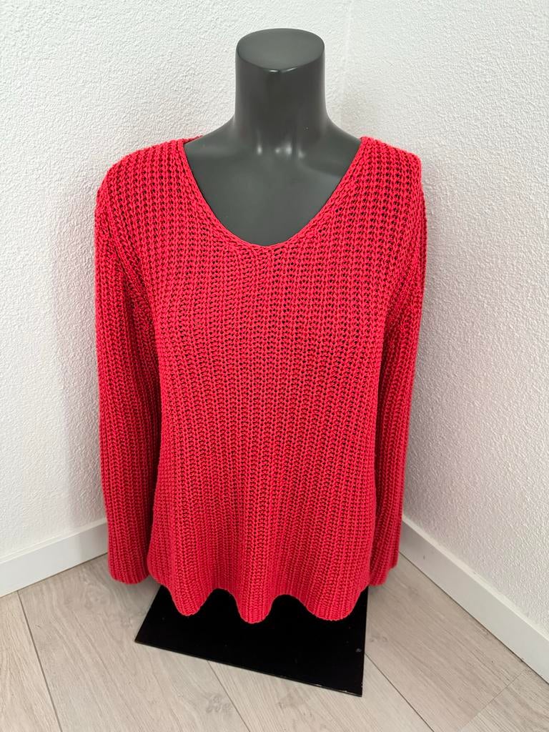 Lecomte Trui V-hals Maat 44, Kleding | Dames, Ophalen of Verzenden, Zo goed als nieuw, Maat 42/44 (L), Rood