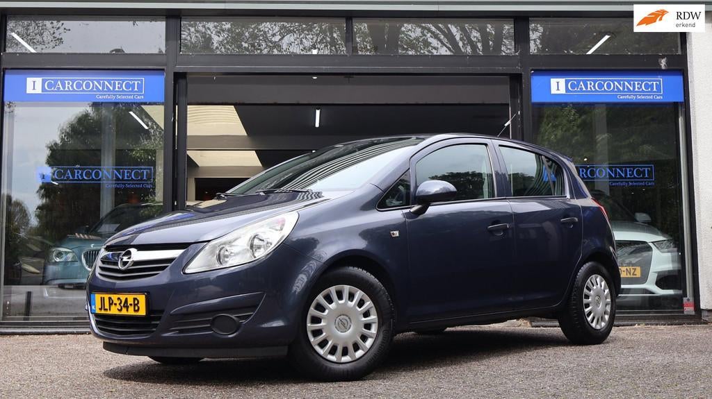 Opel Corsa 1.2-16V Selection 80pk|5drs|AUX|APK|Nette auto, Auto's, Voorwielaandrijving, Stof, Gebruikt, Zwart
