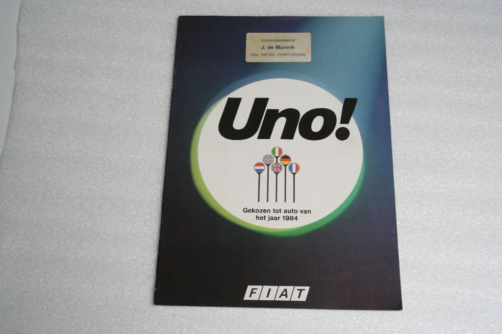 Folder Fiat Uno (11-1983) (61), Ophalen of Verzenden, Nieuw, Overige merken