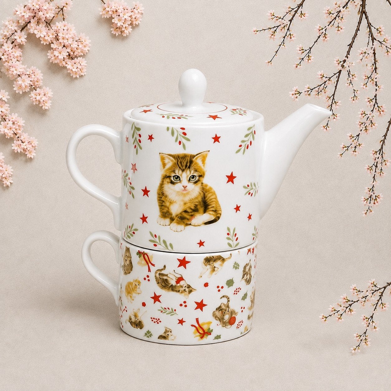 Franciens Katten 1 persoons theepot, Huis en Inrichting, Keuken | Servies, Overige merken, Keramiek, Onbekend, Nieuw