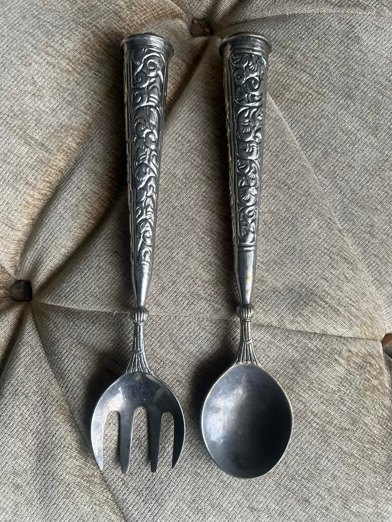 Antiek / Vintage Slacouvert / Lepel / Vork Jaren '50., Ophalen of Verzenden