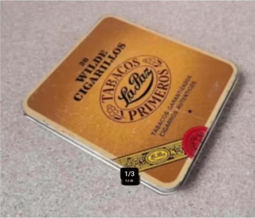 La Paz 20 Wilde Cigarillos blikken doosje (leeg)., Ophalen of Verzenden, Gebruikt, Tabaksdoos of Verpakking
