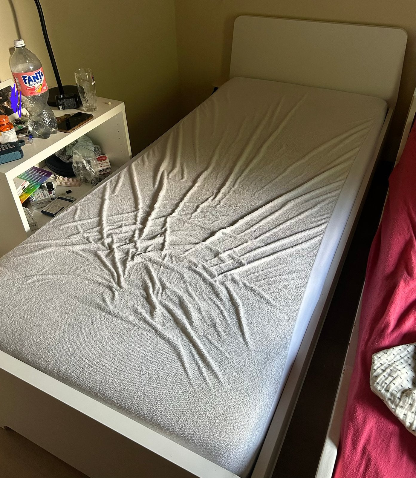 IKEA Twin XL + matras/IKEA Twin XL + mattress, Ophalen, 90 cm, Eenpersoons, Wit